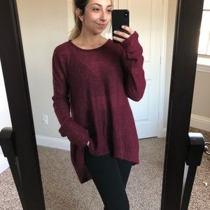 Burgundy long sleeved sweater